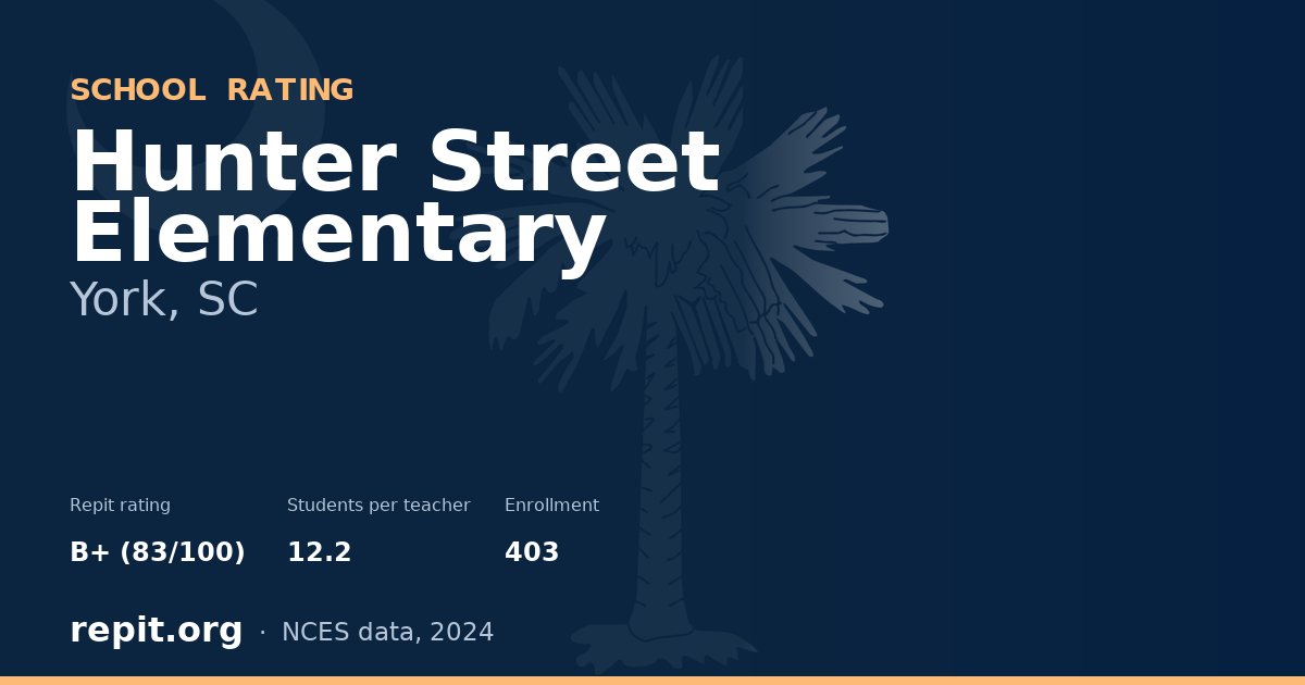 Hunter Street Elementary, York, SC — Repit school rating B+ (83/100)