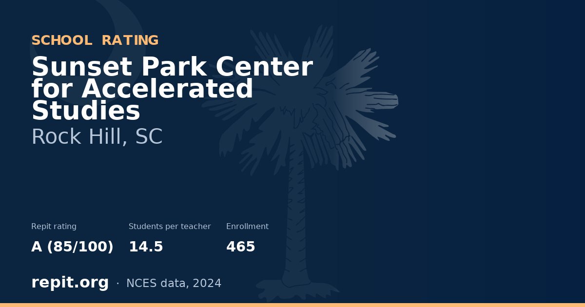 Sunset Park Center for Accelerated Studies, Rock Hill, SC — Repit school rating A (85/100)