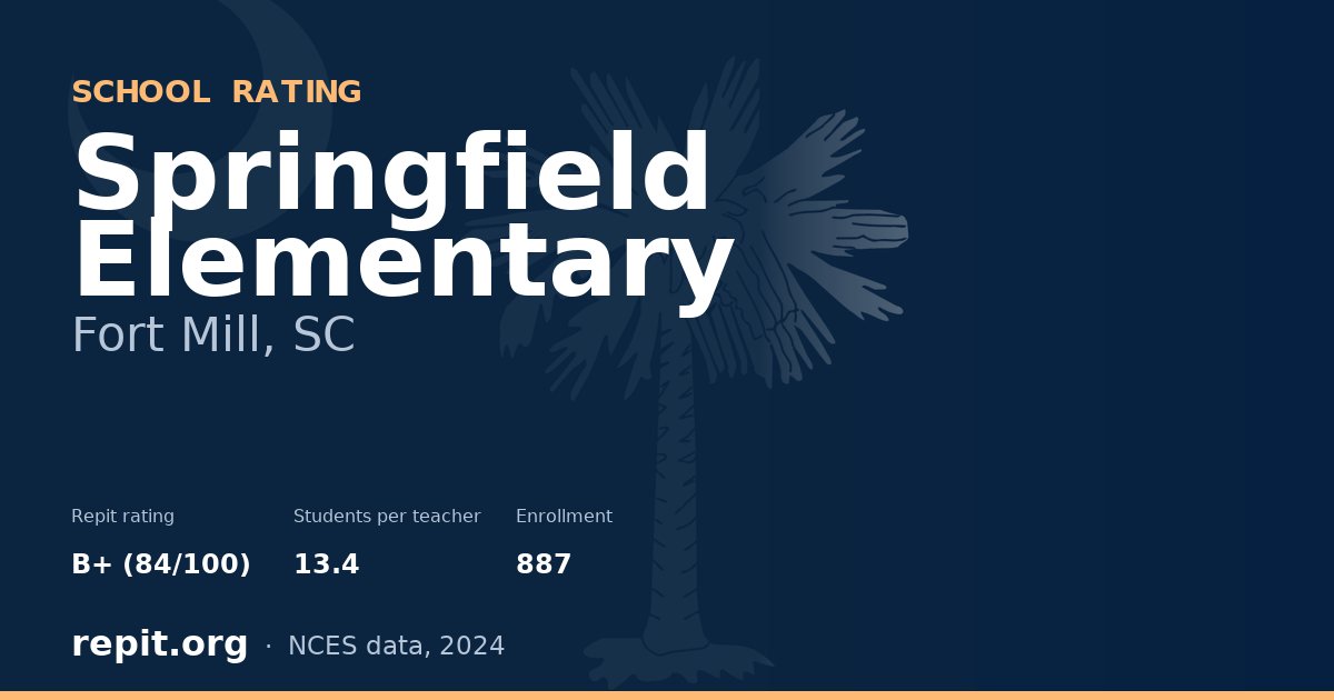 Springfield Elementary, Fort Mill, SC — Repit school rating B+ (84/100)
