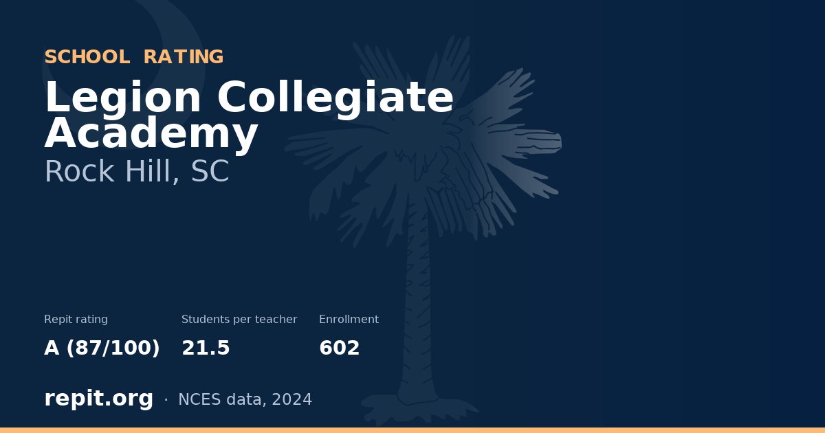 Legion Collegiate Academy, Rock Hill, SC — Repit school rating A (87/100)
