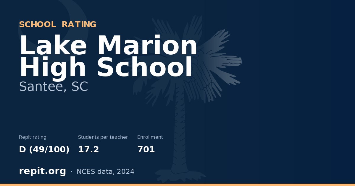 Lake Marion High School, Santee, SC — Repit school rating D (49/100)