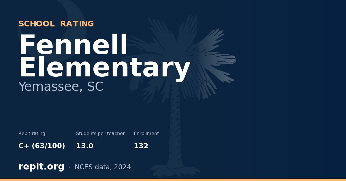 Fennell Elementary, Yemassee, SC — Repit school rating C+ (63/100)
