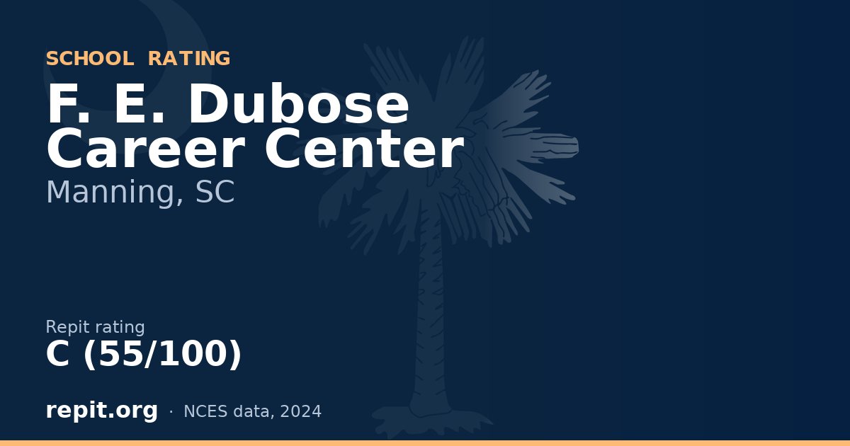 F. E. Dubose Career Center, Manning, SC — Repit school rating C (55/100)