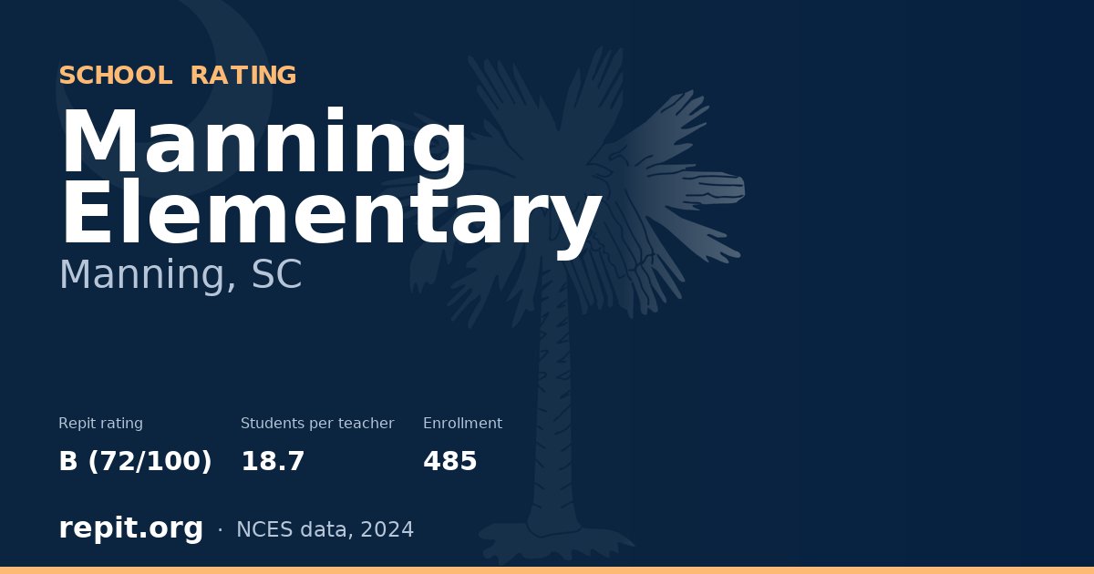 Manning Elementary, Manning, SC — Repit school rating B (72/100)