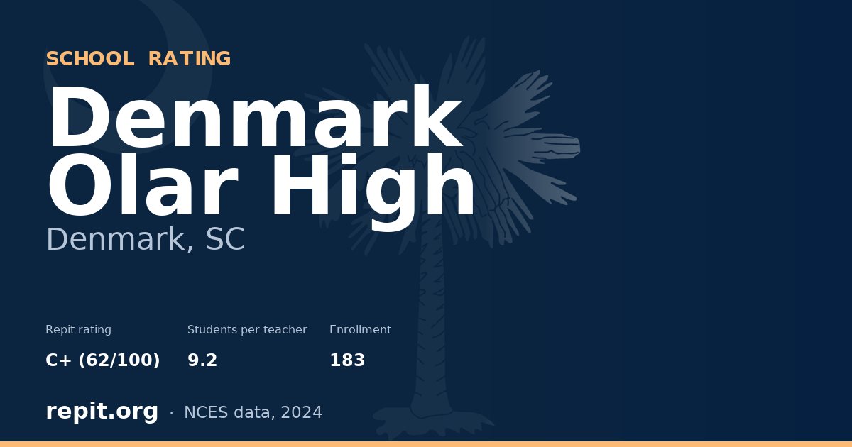 Denmark Olar High, Denmark, SC — Repit school rating C+ (62/100)