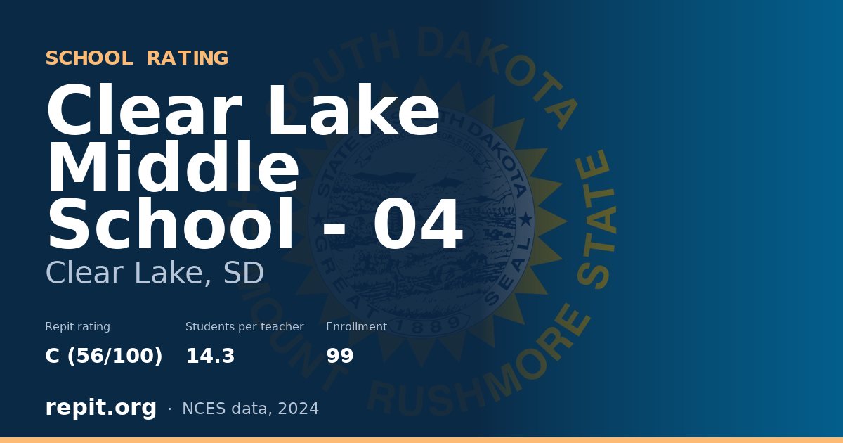 Clear Lake Middle School - 04, Clear Lake, SD — Repit school rating C (56/100)
