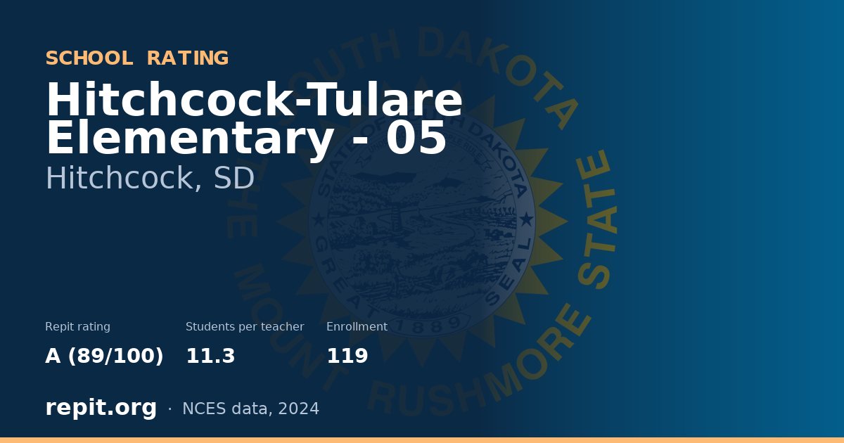 Hitchcock-Tulare Elementary - 05, Hitchcock, SD — Repit school rating A (89/100)