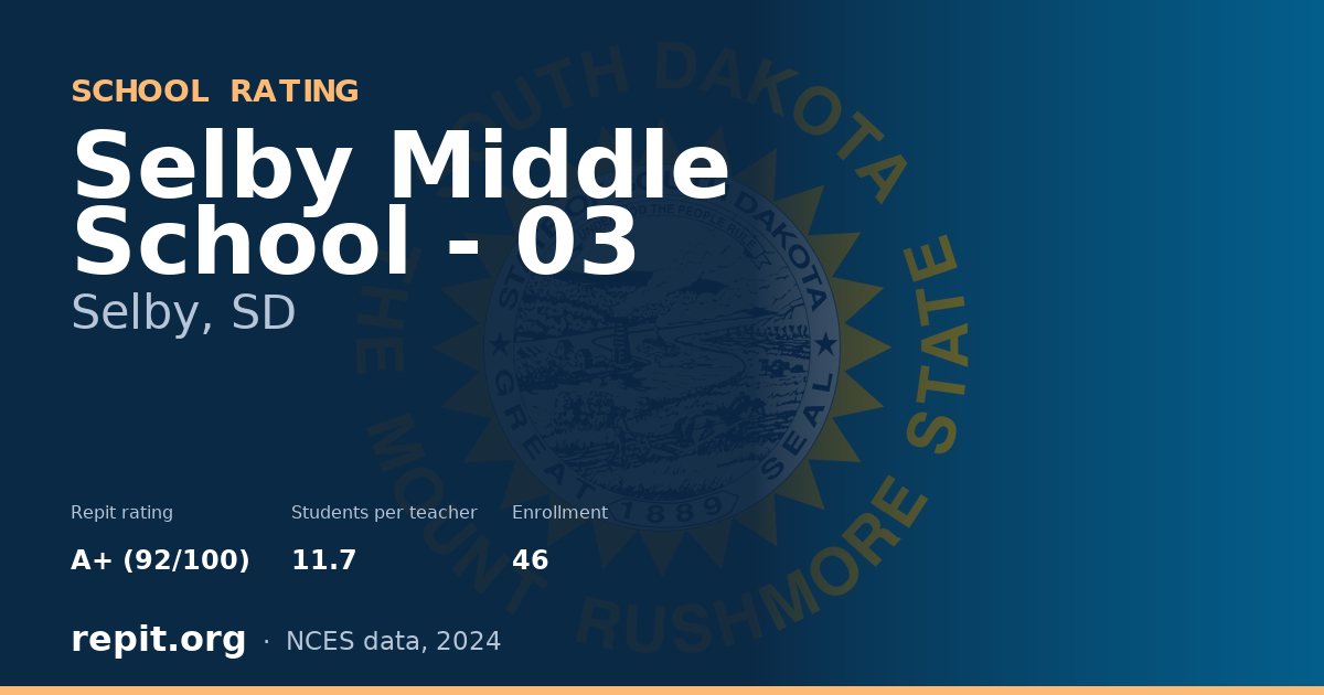 Selby Middle School - 03, Selby, SD — Repit school rating A+ (92/100)