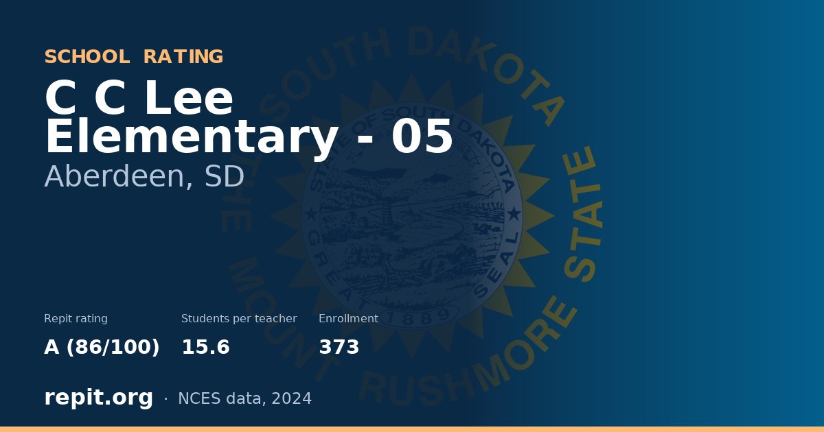 C C Lee Elementary - 05, Aberdeen, SD — Repit school rating A (86/100)