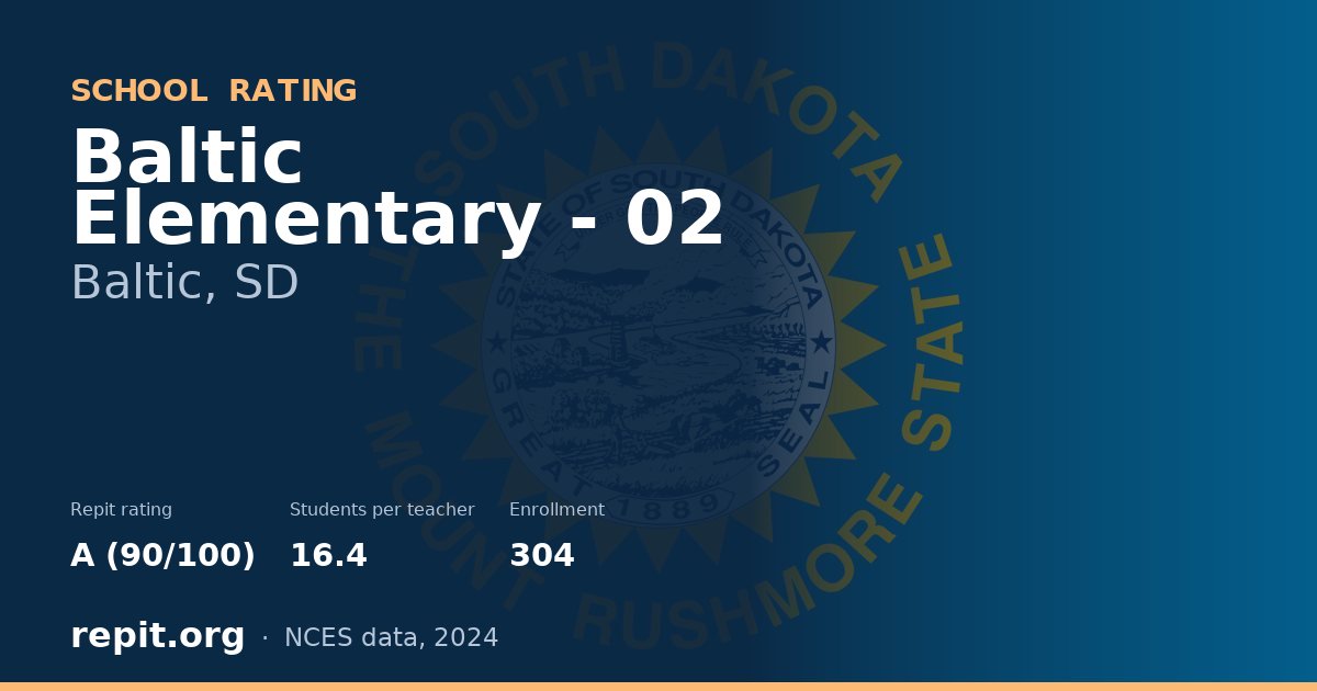 Baltic Elementary - 02, Baltic, SD — Repit school rating A (90/100)