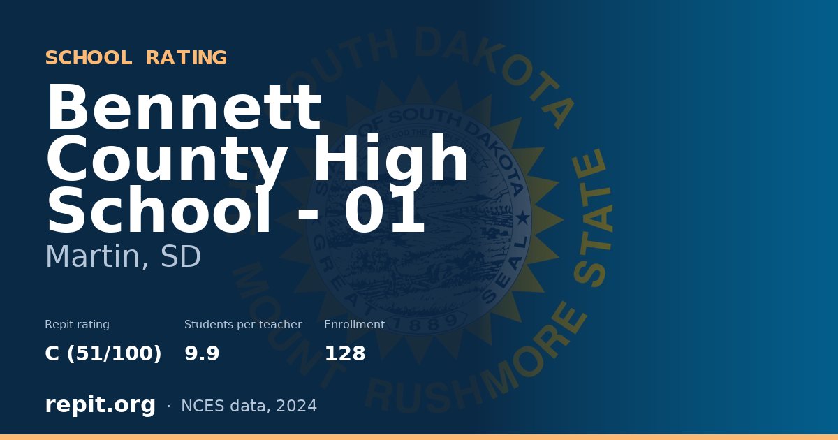Bennett County High School - 01, Martin, SD — Repit school rating C (51/100)