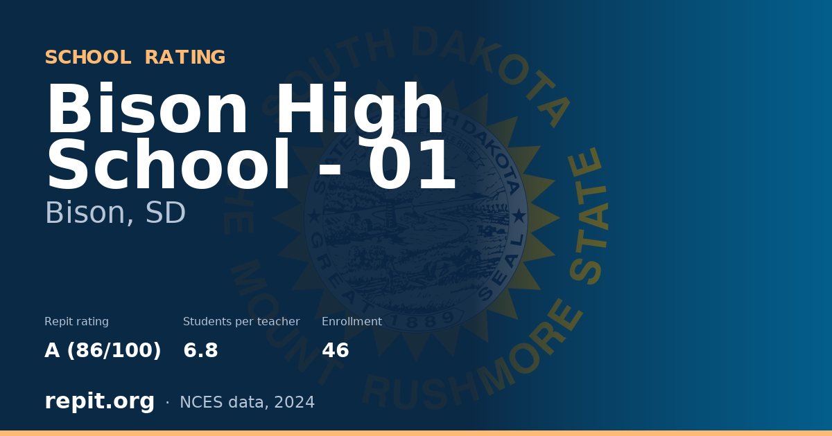Bison High School - 01, Bison, SD — Repit school rating A (86/100)