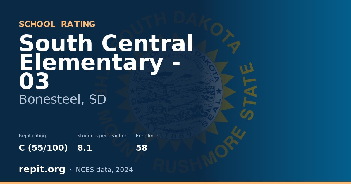 South Central Elementary - 03, Bonesteel, SD — Repit school rating C (55/100)