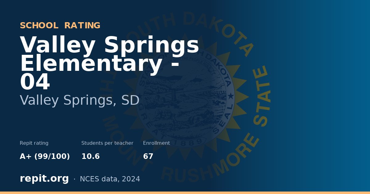 Valley Springs Elementary - 04, Valley Springs, SD — Repit school rating A+ (99/100)