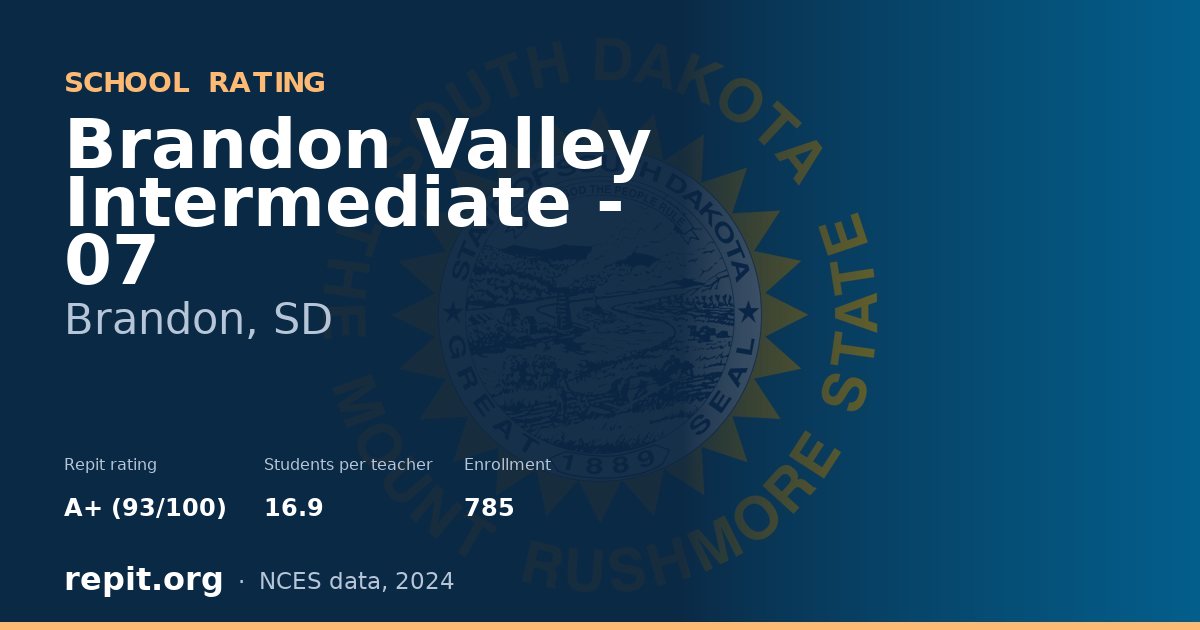 Brandon Valley Intermediate - 07, Brandon, SD — Repit school rating A+ (93/100)