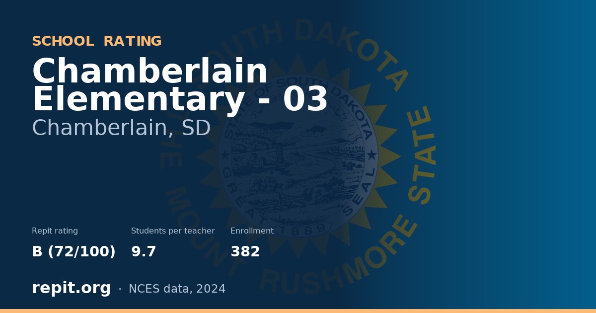 Chamberlain Elementary - 03, Chamberlain, SD — Repit school rating B (72/100)