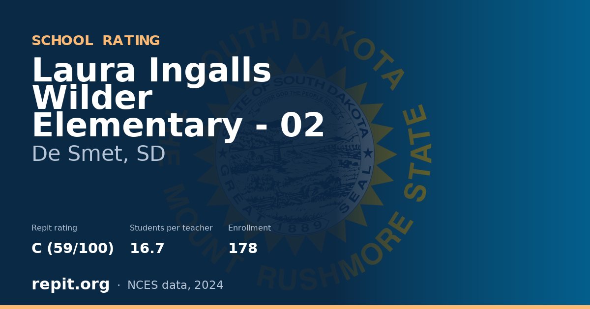 Laura Ingalls Wilder Elementary - 02, De Smet, SD — Repit school rating C (59/100)