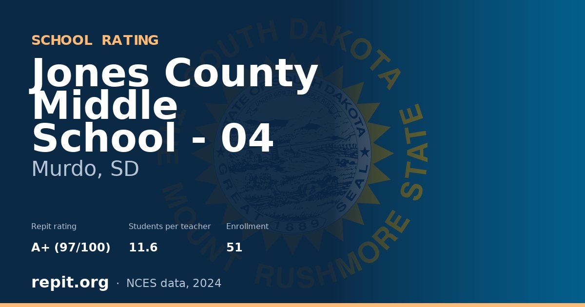 Jones County Middle School - 04, Murdo, SD — Repit school rating A+ (97/100)