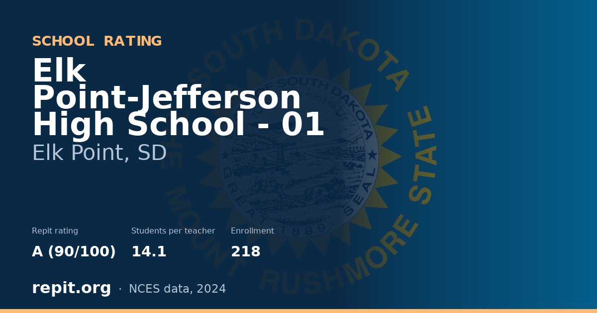 Elk Point-Jefferson High School - 01, Elk Point, SD — Repit school rating A (90/100)
