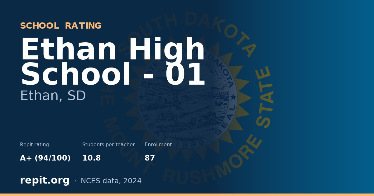 Ethan High School - 01, Ethan, SD — Repit school rating A+ (94/100)