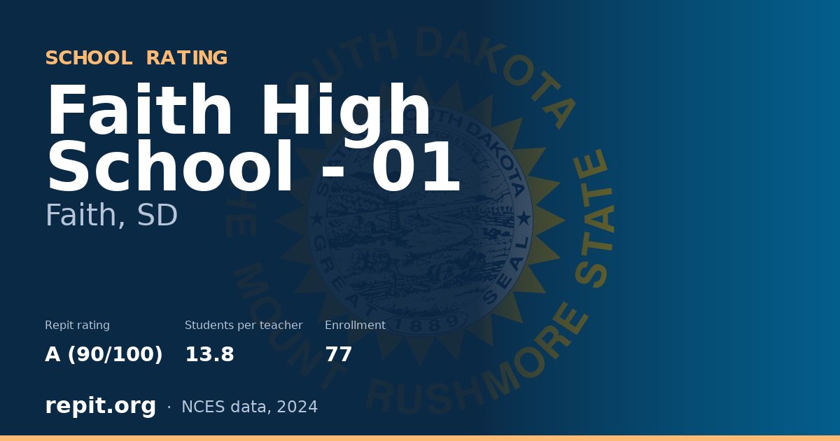 Faith High School - 01, Faith, SD — Repit school rating A (90/100)