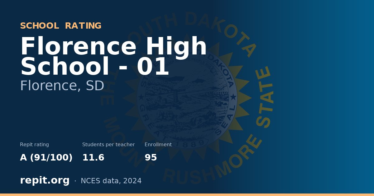 Florence High School - 01, Florence, SD — Repit school rating A (91/100)