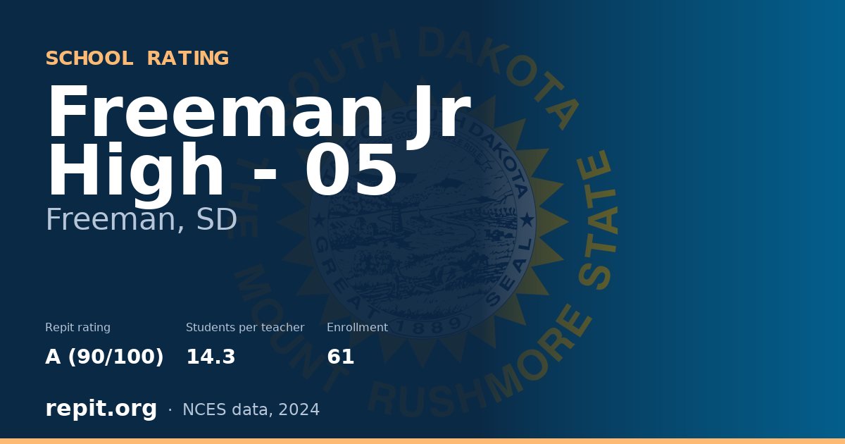 Freeman Jr High - 05, Freeman, SD — Repit school rating A (90/100)