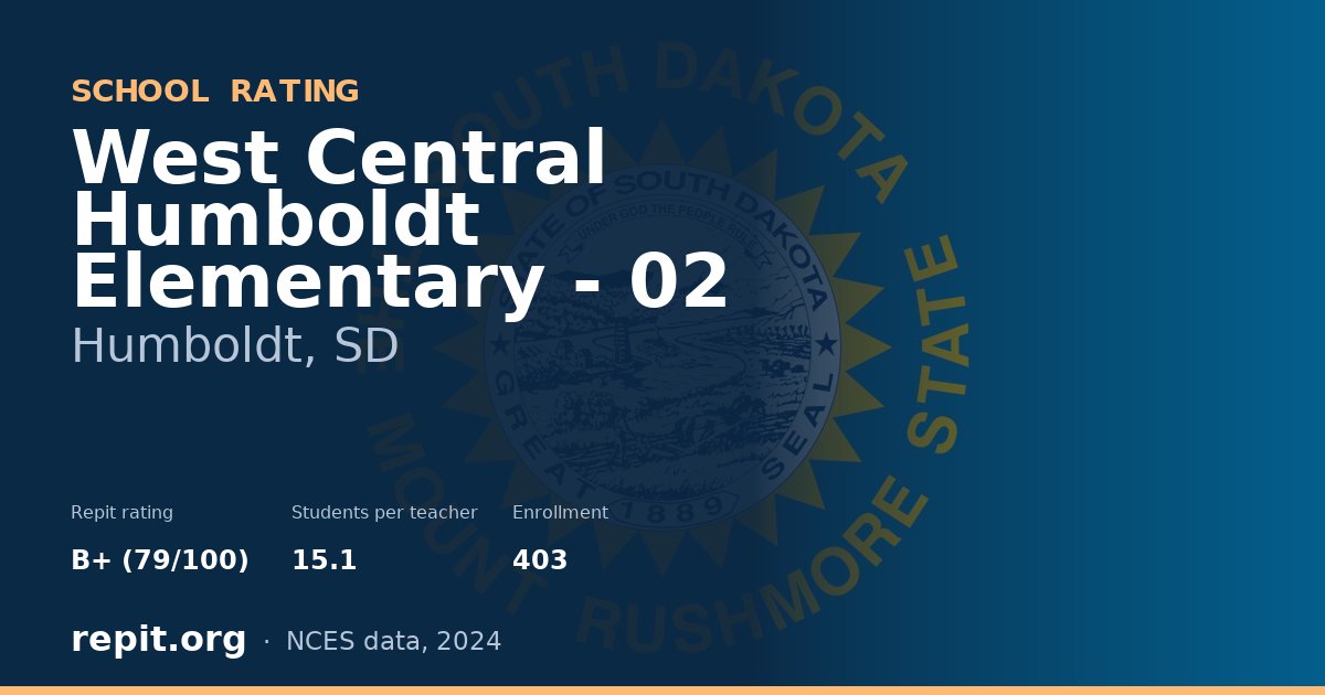 West Central Humboldt Elementary - 02, Humboldt, SD — Repit school rating B+ (79/100)