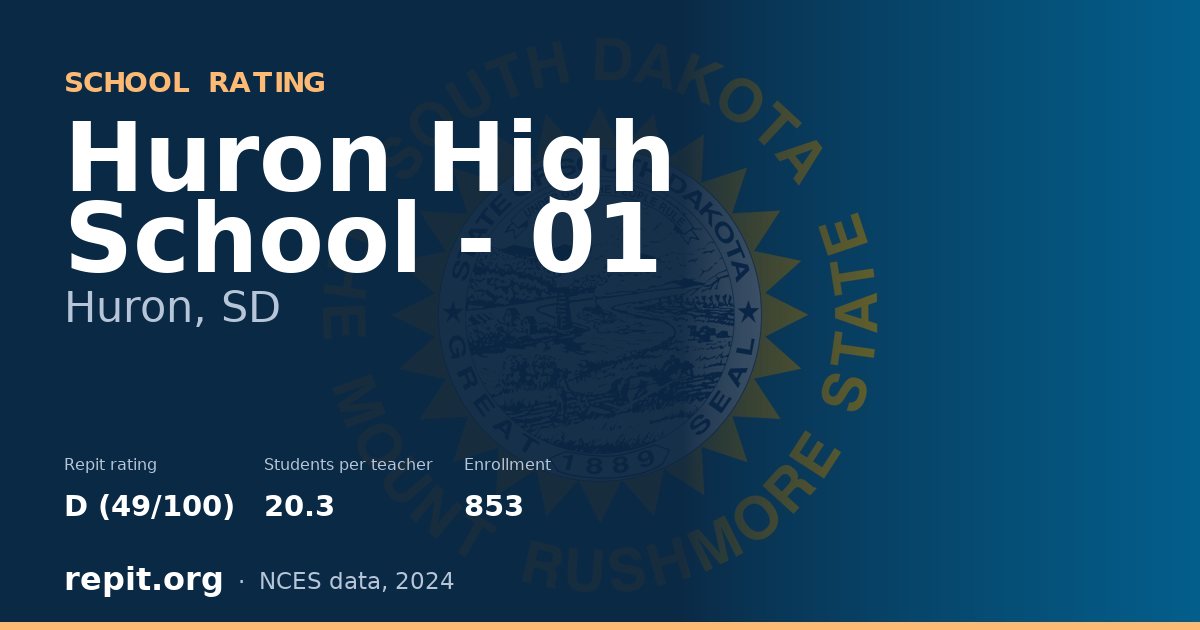 Huron High School - 01, Huron, SD — Repit school rating D (49/100)