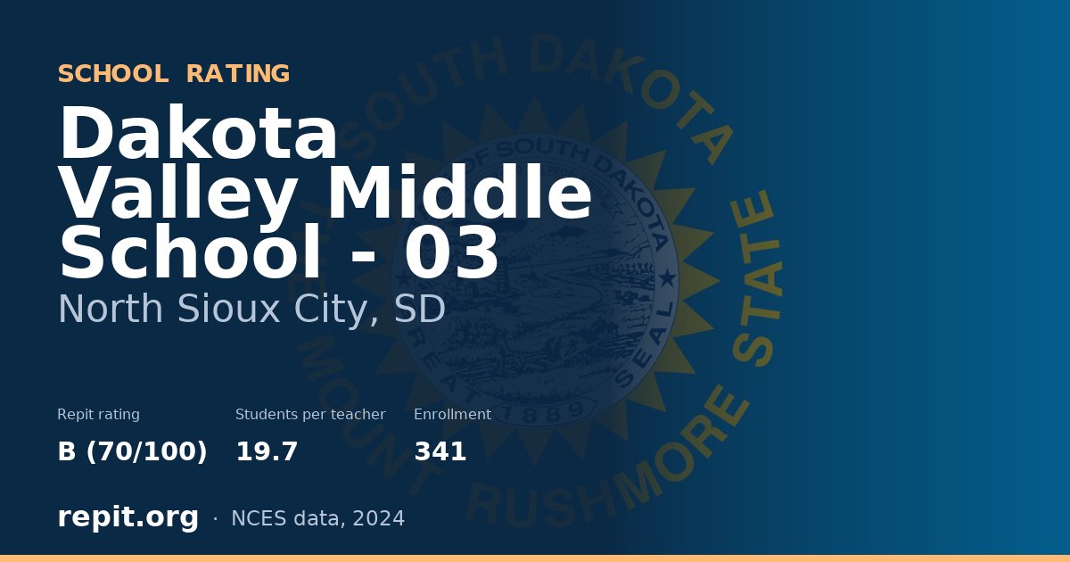 Dakota Valley Middle School - 03, North Sioux City, SD — Repit school rating B (70/100)