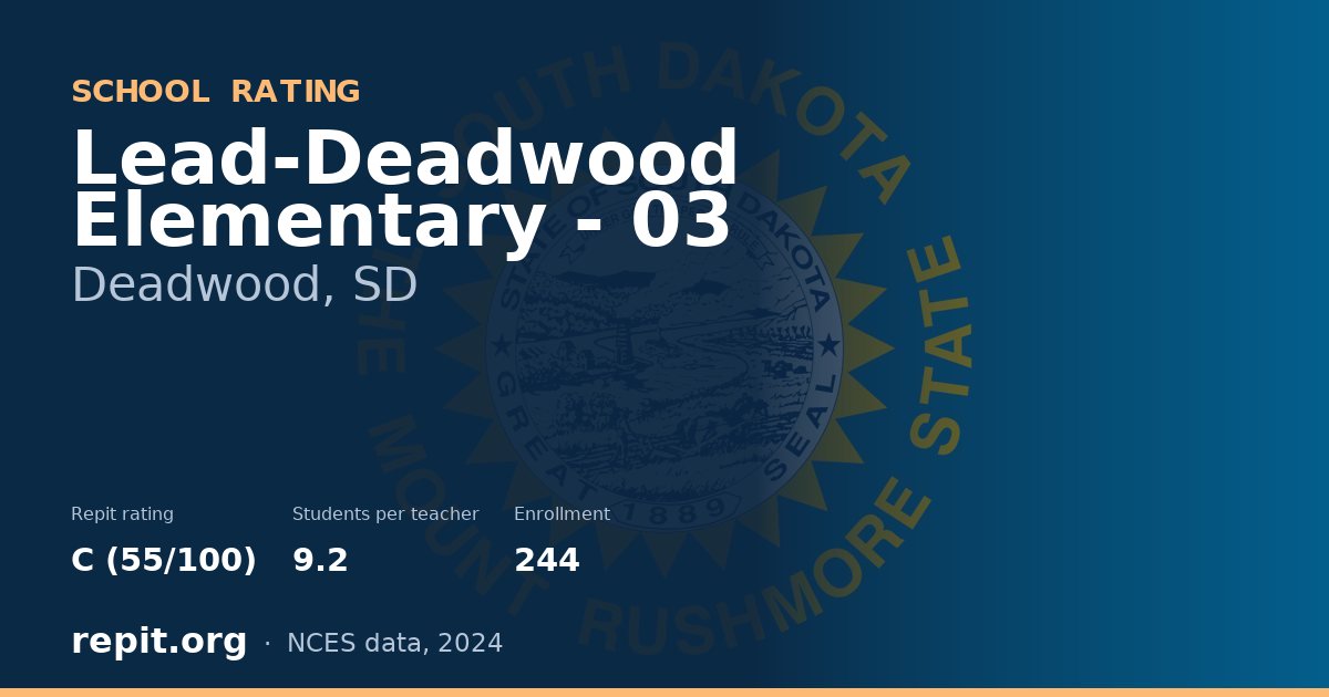 Lead-Deadwood Elementary - 03, Deadwood, SD — Repit school rating C (55/100)