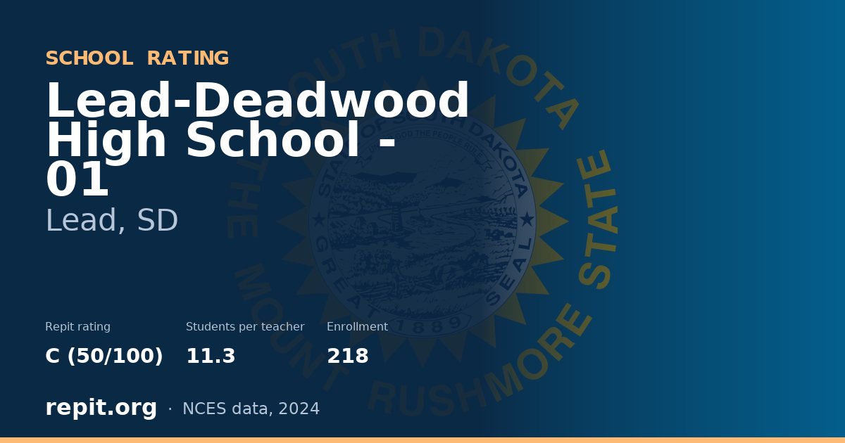 Lead-Deadwood High School - 01, Lead, SD — Repit school rating C (50/100)