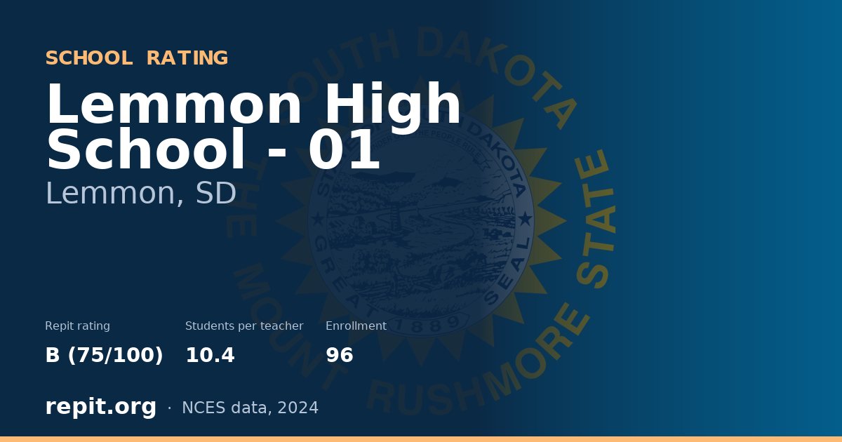 Lemmon High School - 01, Lemmon, SD — Repit school rating B (75/100)