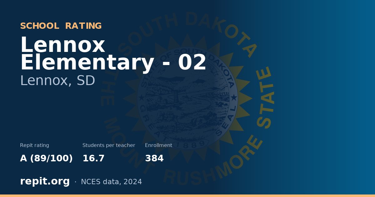 Lennox Elementary - 02, Lennox, SD — Repit school rating A (89/100)