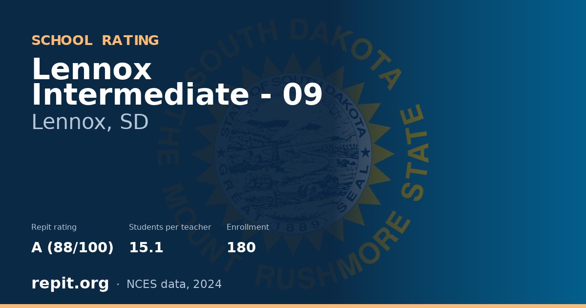 Lennox Intermediate - 09, Lennox, SD — Repit school rating A (88/100)