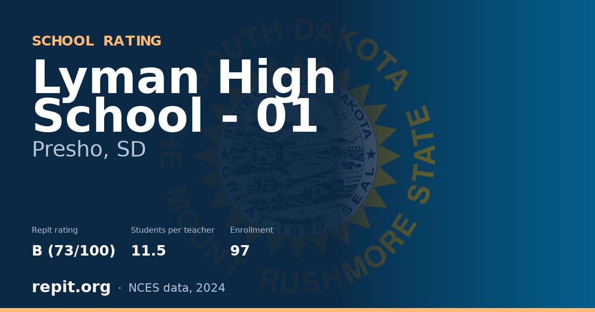 Lyman High School - 01, Presho, SD — Repit school rating B (73/100)