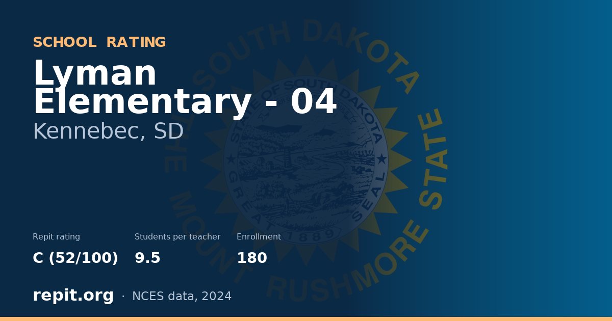 Lyman Elementary - 04, Kennebec, SD — Repit school rating C (52/100)