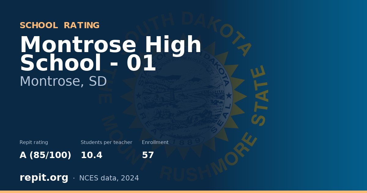 Montrose High School - 01, Montrose, SD — Repit school rating A (85/100)