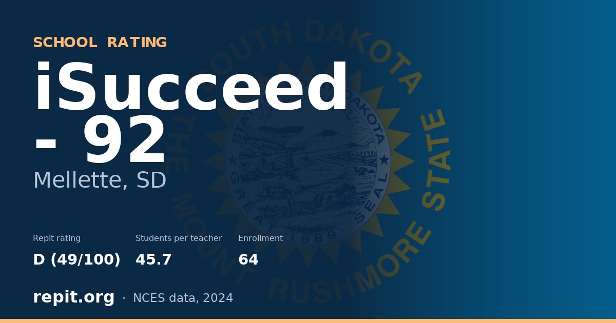 iSucceed - 92, Mellette, SD — Repit school rating D (49/100)