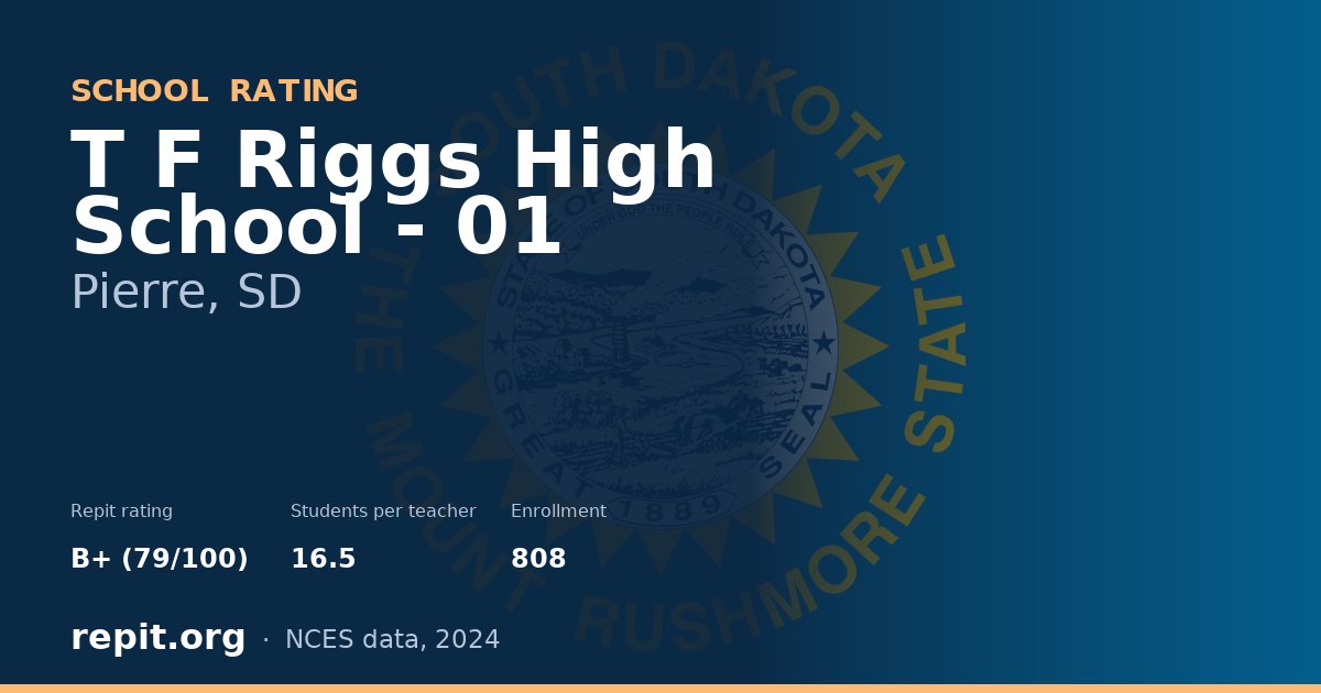 T F Riggs High School - 01, Pierre, SD — Repit school rating B+ (79/100)