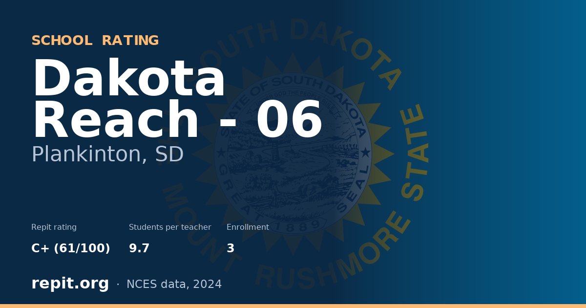 Dakota Reach - 06, Plankinton, SD — Repit school rating C+ (61/100)