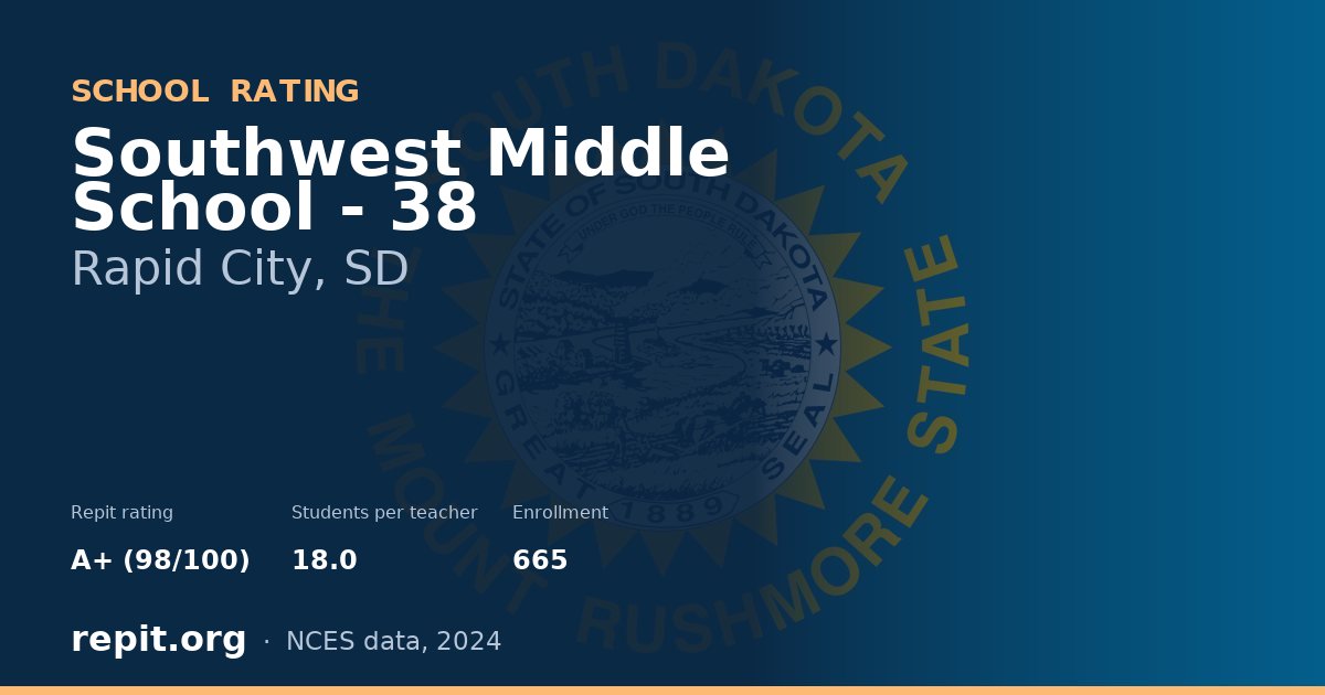 Southwest Middle School - 38, Rapid City, SD — Repit school rating A+ (98/100)