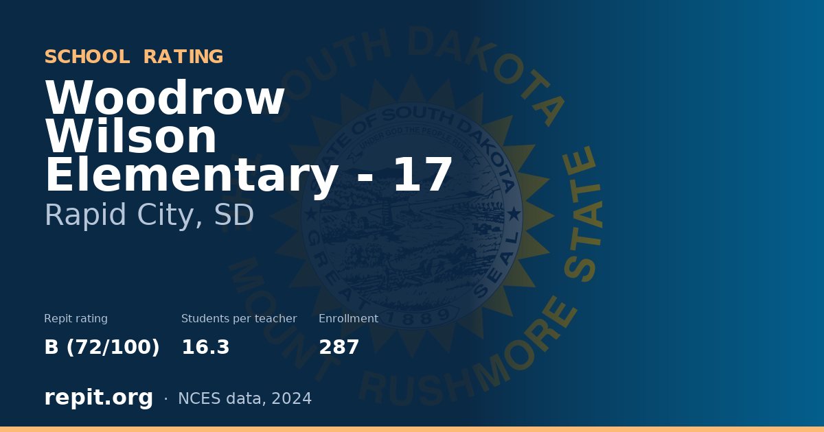 Woodrow Wilson Elementary - 17, Rapid City, SD — Repit school rating B (72/100)