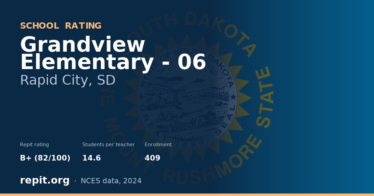 Grandview Elementary - 06, Rapid City, SD — Repit school rating B+ (82/100)