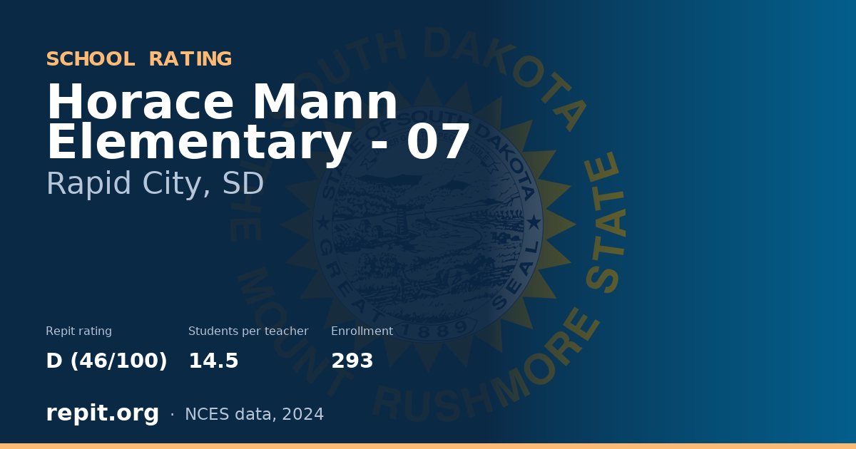 Horace Mann Elementary - 07, Rapid City, SD — Repit school rating D (46/100)