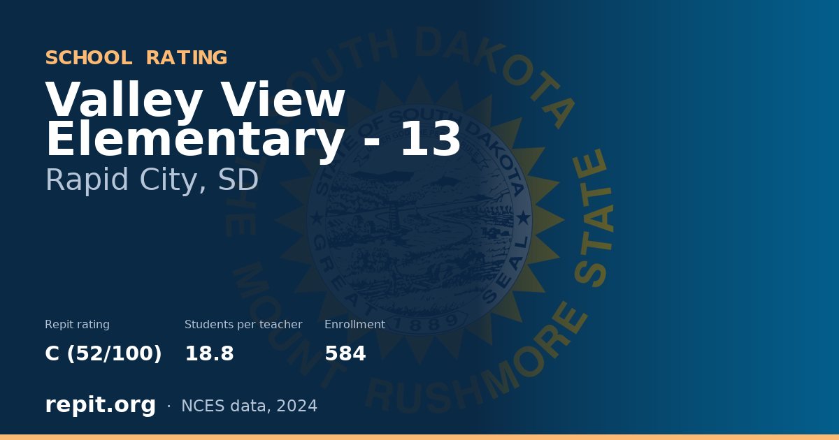 Valley View Elementary - 13, Rapid City, SD — Repit school rating C (52/100)