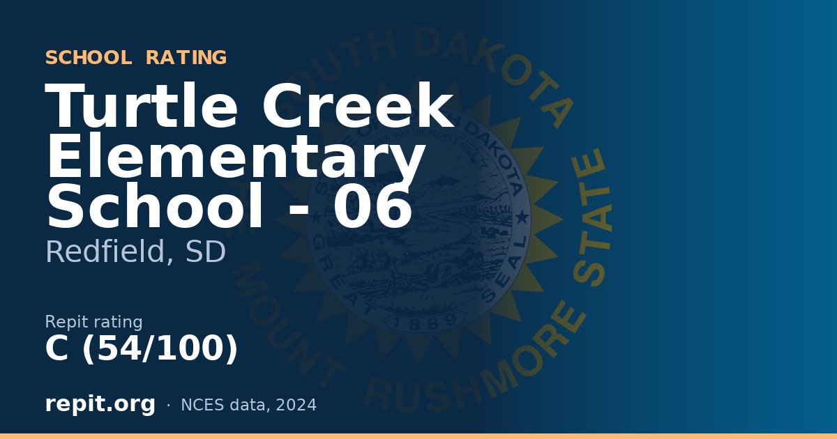Turtle Creek Elementary School - 06, Redfield, SD — Repit school rating C (54/100)