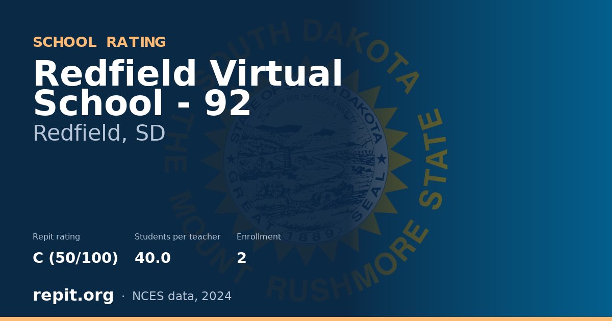 Redfield Virtual School - 92, Redfield, SD — Repit school rating C (50/100)