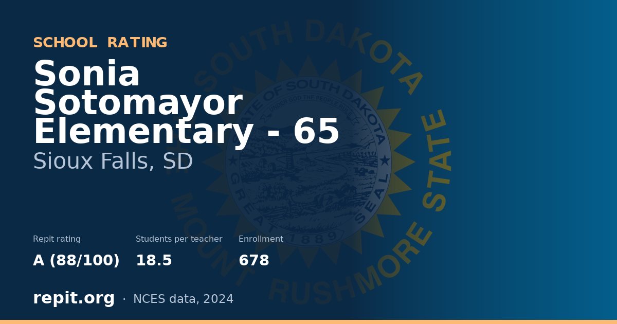 Sonia Sotomayor Elementary - 65, Sioux Falls, SD — Repit school rating A (88/100)