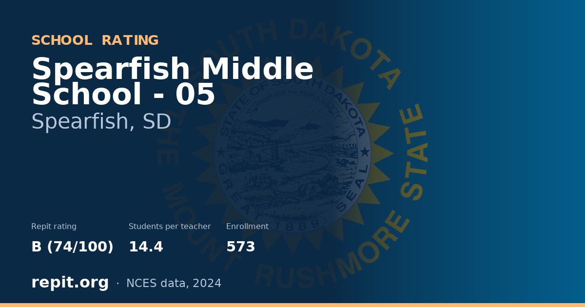 Spearfish Middle School - 05, Spearfish, SD — Repit school rating B (74/100)